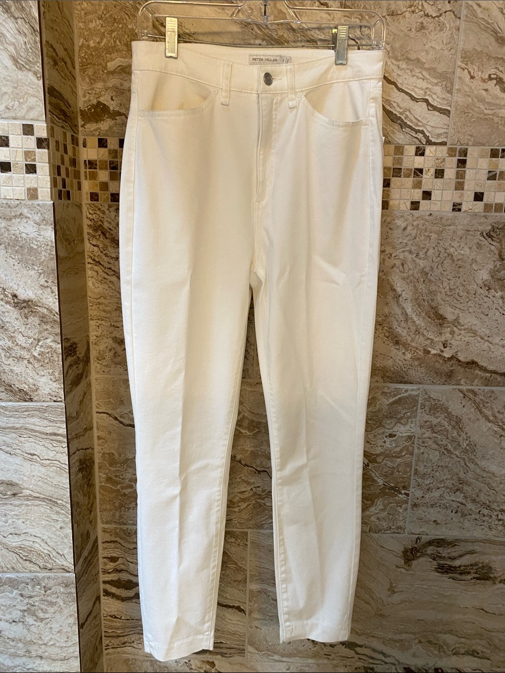 Peter Millar White High-Rise Slim Jeans.  White. Stretch.  Size 6